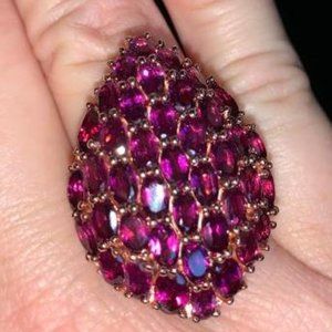 NEW Huge Raspberry Rhodolite Garnet Pendant 18k RG